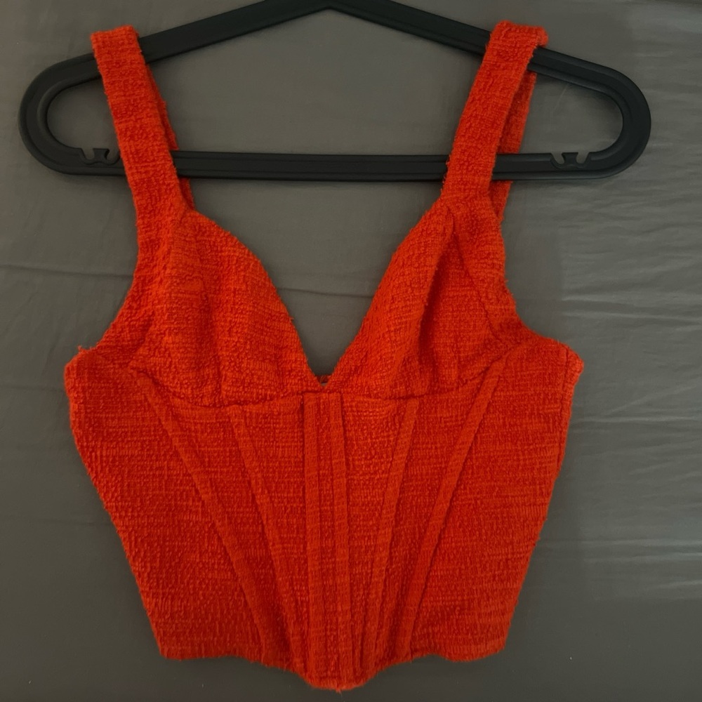 Zara red corset top